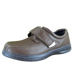 Sure Fit Copenhagen Men's Strap Overlay Dress Shoes Brown Orthopedic 9.5 Wide